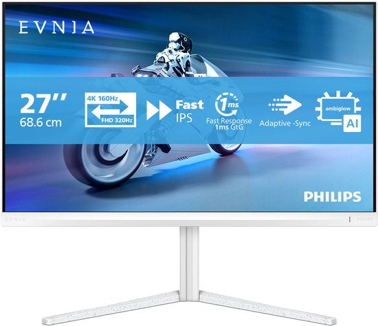 Philips Evnia 27M2N5901A - 4K Next Gen Dual-Mode Gaming Monitor - AI Ambiglow - 160hz - 320hz - USB-C 65w - 27 inch