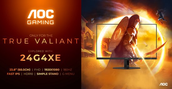 AOC 24G4XE - Full HD Fast IPS Gaming Monitor - 180hz - Speakers - 24 inch