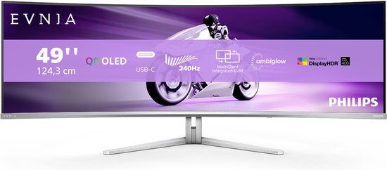 Philips Evnia 49M2C8900 – 49” QD-OLED Ultrawide Gaming Monitor | 240Hz | USB-C 90W | Ambiglow