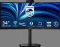 Philips 3000 Series 34B2U3600CH – Ultrawide USB-C Dock Monitor met Webcam | 90W | Smart KVM | RJ45 | 34 inch