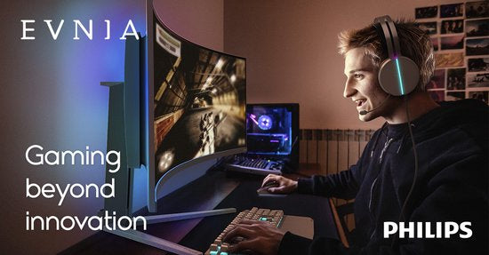 Philips Evnia 49M2C8900L - Ultrawide QD-OLED Curved Gaming Monitor - Ambiglow - KVM - USB-C 90w - 144hz - 49 inch