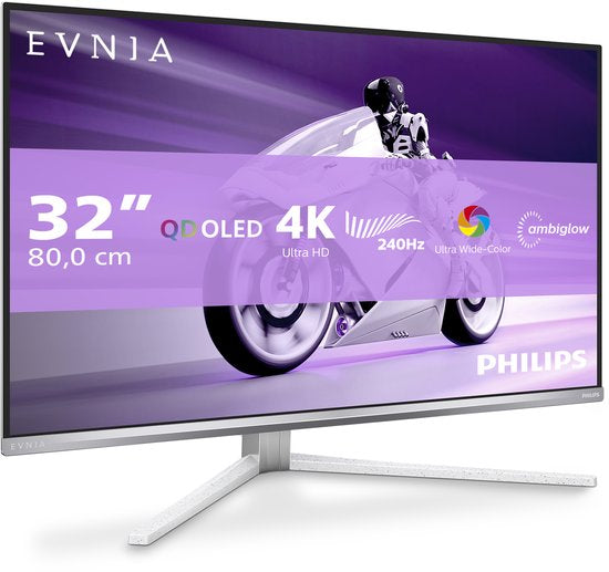 Philips 32M2N8900 - 4K QD-OLED Gaming Monitor - Ambiglow - USB-C 65w - KVM - HDR400 - 240hz - 32 inch