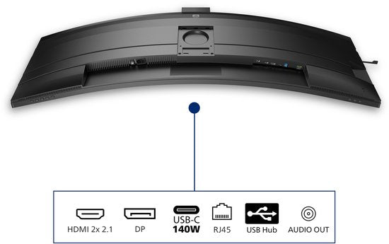 Philips 49B2U5900CH - Ultrawide QHD Curved Monitor - USB-C 100w - RJ45 - KVM switch - HDR400 - Webcam - 49 inch