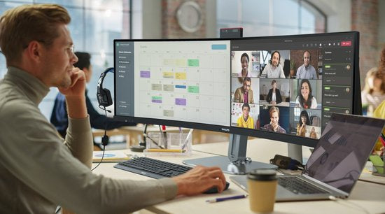 Philips 49B2U5900CH - Ultrawide QHD Curved Monitor - USB-C 100w - RJ45 - KVM switch - HDR400 - Webcam - 49 inch
