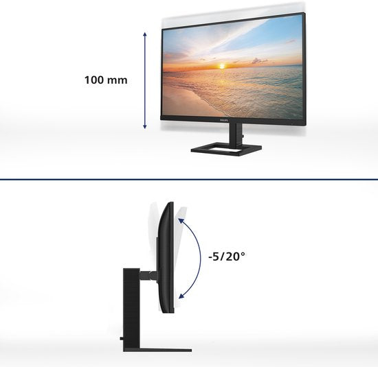 Philips 27E1N1900AE - 4K IPS Monitor - USB-C 65w - Verstelbaar - 27 inch