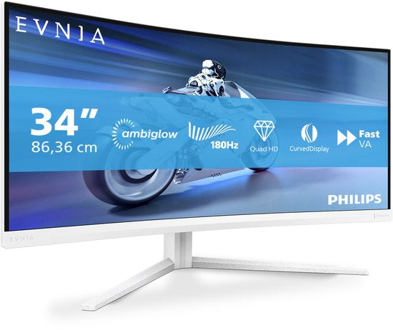 Philips Evnia 34M2C5501A - QHD Curved Ultrawide Gaming Monitor - Ambiglow - 180Hz - 34 inch