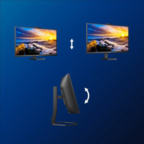Philips 34E1C5600HE - QHD Curved Ultrawide Monitor - Webcam - Windows Hello - USB-C 65w - USB hub - 34 inch