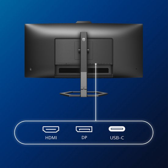 Philips 34E1C5600HE - QHD Curved Ultrawide Monitor - Webcam - Windows Hello - USB-C 65w - USB hub - 34 inch