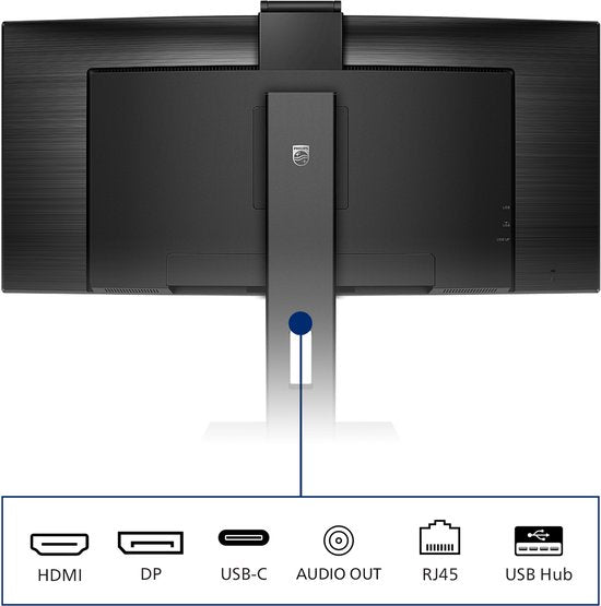 Philips 346P1CRH - QHD Ultrawide Webcam Monitor - USB-C 90w - KVM-Switch - 34 inch