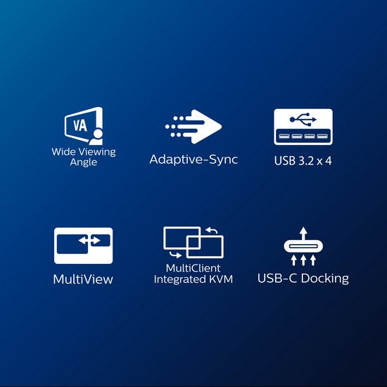 Philips 346B1C - QHD Ultrawide Monitor - USB-C 90W - KVM-Switch - RJ45 - Powersensor - Lichtsensor - 34 Inch - 100hz