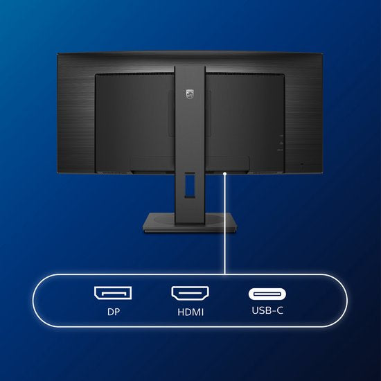 Philips 346B1C - QHD Ultrawide Monitor - USB-C 90W - KVM-Switch - RJ45 - Powersensor - Lichtsensor - 34 Inch - 100hz