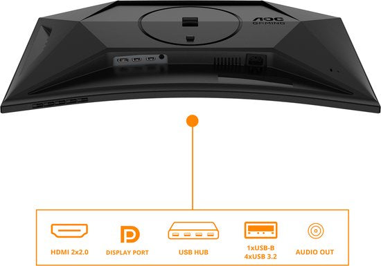 AOC C27G4ZXU - Full HD Curved Monitor - Speakers - USB-Hub - Ergonomisch - 280hz - 0.3ms - 27 inch
