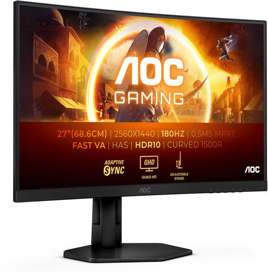 AOC CQ27G4X - Curved QHD Gaming Monitor - 180hz - Verstelbaar - 27 inch