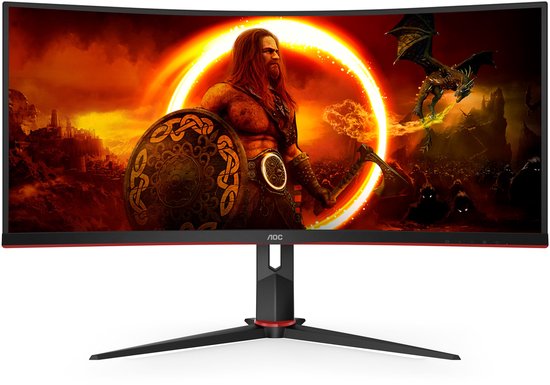AOC CU34G2XP - Curved Ultrawide Gaming Monitor - HDR400 - USB-hub - 180hz - 34 inch