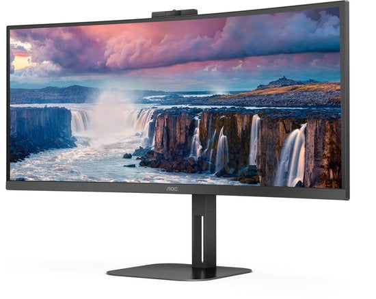 AOC V5 CU34V5CW - QHD Curved Ultrawide Monitor - USB-C - 65w - Webcam - 34 inch