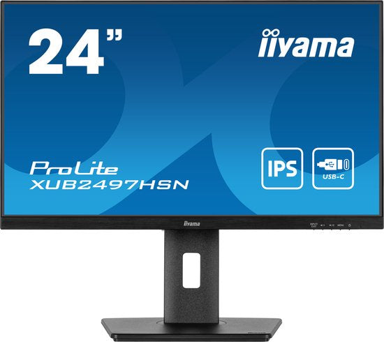 iiyama ProLite XUB2497HSN-B2 - 24 inch - Full HD - IPS - USB-Hub (5x) - USB-C Dock