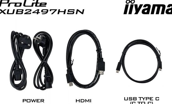 iiyama ProLite XUB2497HSN-B2 - 24 inch - Full HD - IPS - USB-Hub (5x) - USB-C Dock