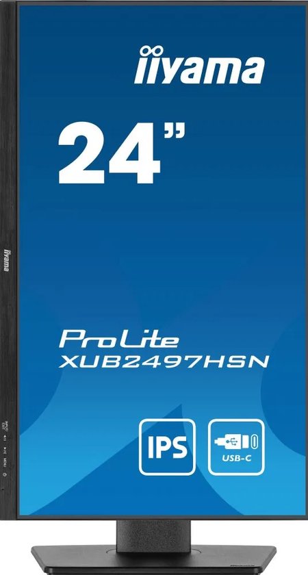 iiyama ProLite XUB2497HSN-B2 - 24 inch - Full HD - IPS - USB-Hub (5x) - USB-C Dock