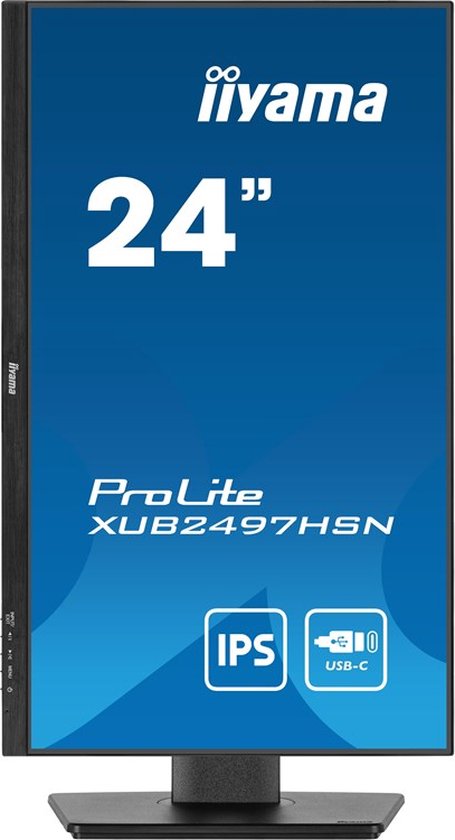 iiyama ProLite XUB2497HSN-B2 - 24 inch - Full HD - IPS - USB-Hub (5x) - USB-C Dock