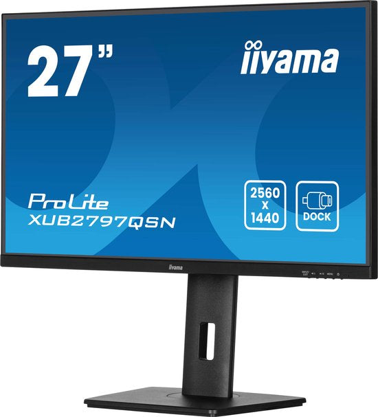 iiyama ProLite XUB2797QSN-B2 - 27 inch - QHD - IPS - USB-Hub (4x) - Verstelbaar - USB-C Dock