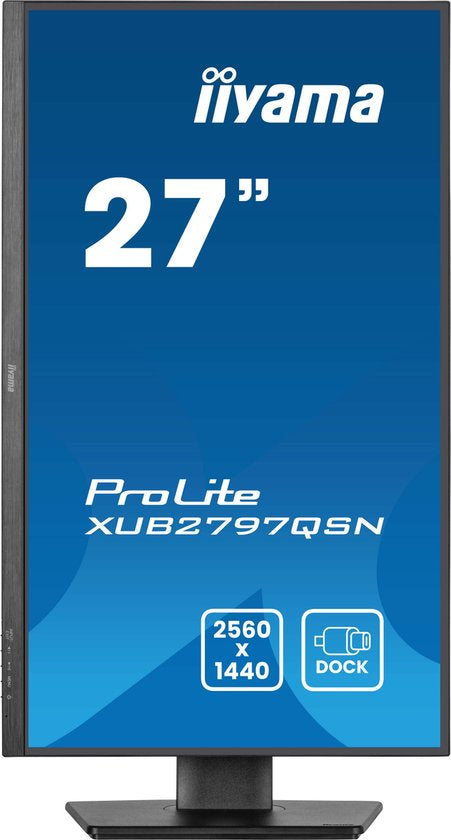 iiyama ProLite XUB2797QSN-B2 - 27 inch - QHD - IPS - USB-Hub (4x) - Verstelbaar - USB-C Dock