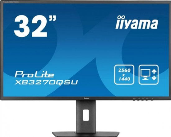 iiyama ProLite XB3270QSU‑B1 – 32 inch QHD IPS Monitor met USB‑Hub
