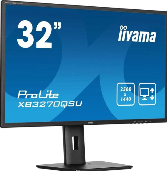 iiyama ProLite XB3270QSU‑B1 – 32 inch QHD IPS Monitor met USB‑Hub